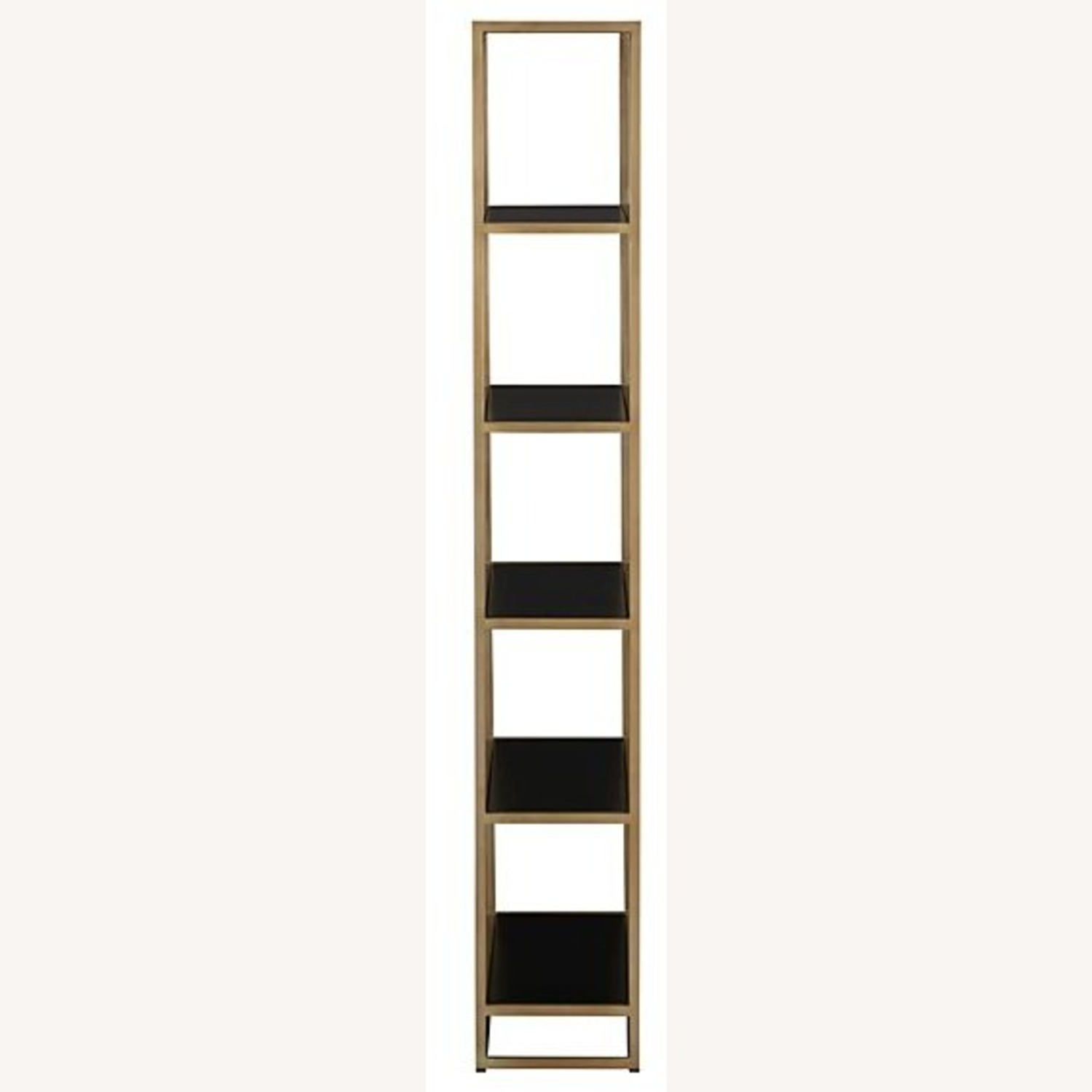Crate & Barrel Remi Open Bookcase Warm Brass - image-4