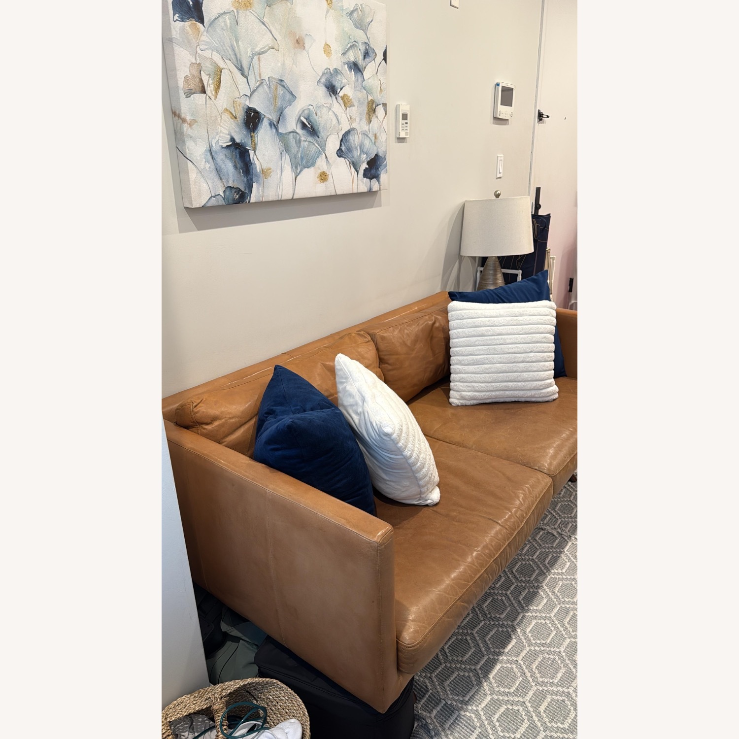 West Elm Brooklyn Light Brown Leather 2 Seater Sofa - image-4