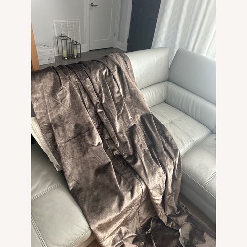 Used The Shade Store Dark Brown Curtains for sale on AptDeco
