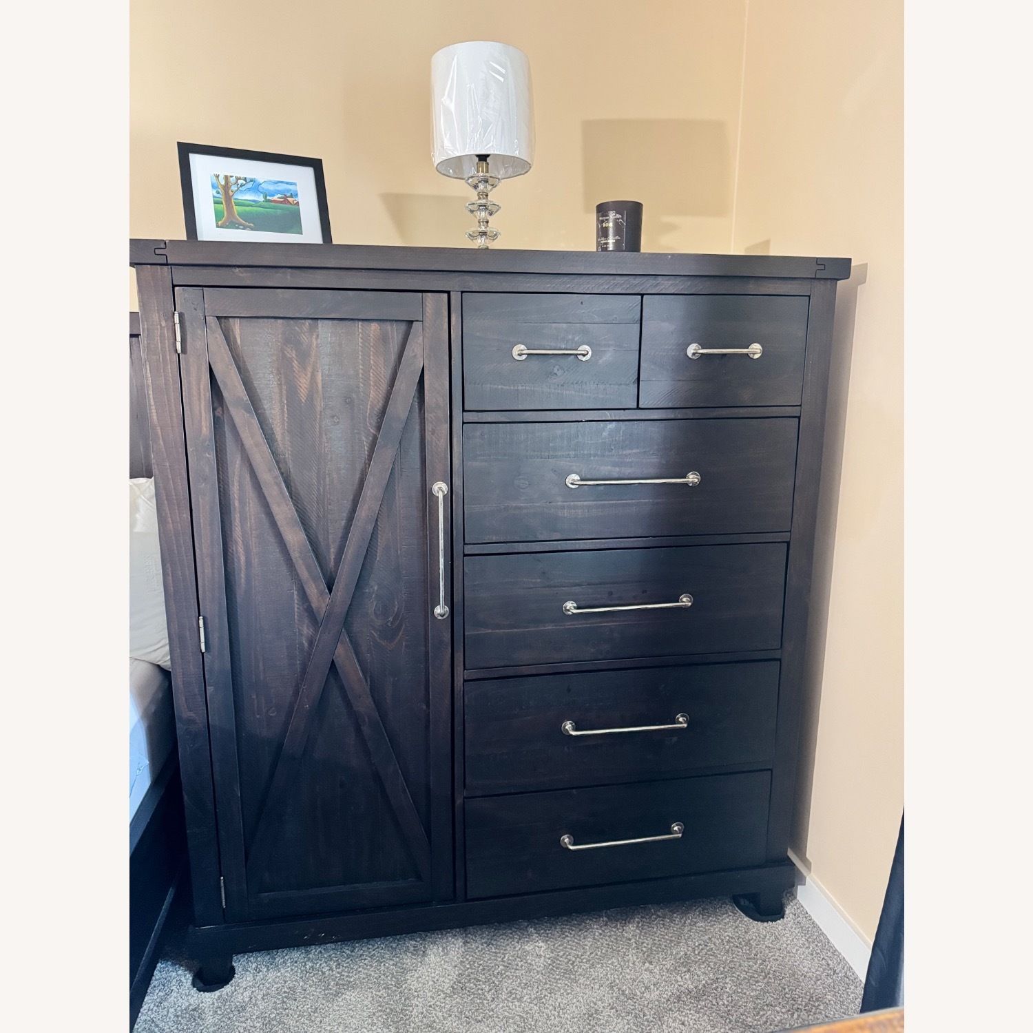 Living Spaces Jaxon Dark Brown Wood Armoire - image-1