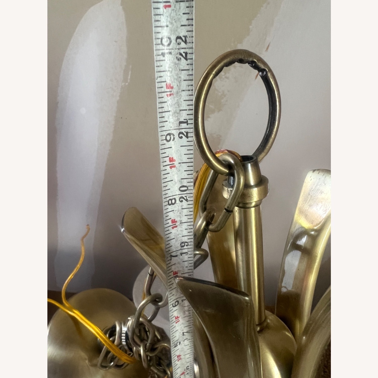 5 Light Brushed Bronze Hanging Light Fixture - image-5