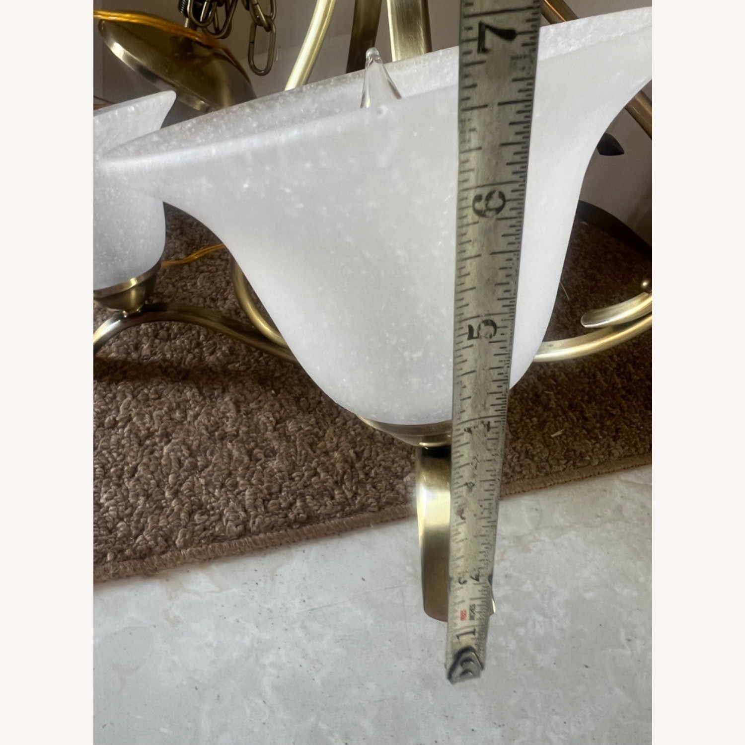 5 Light Brushed Bronze Hanging Light Fixture - image-7