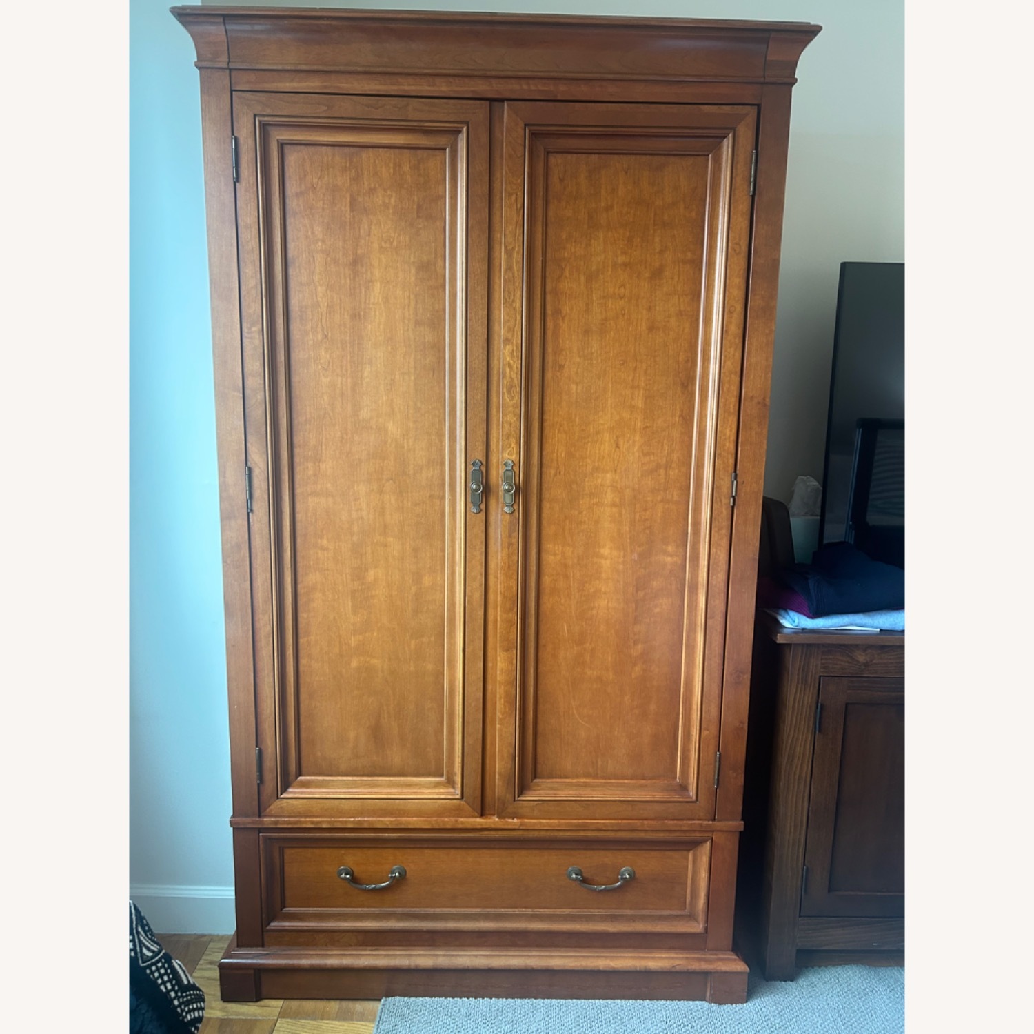 Ethan Allen Light Brown Wood Armoire - image-2