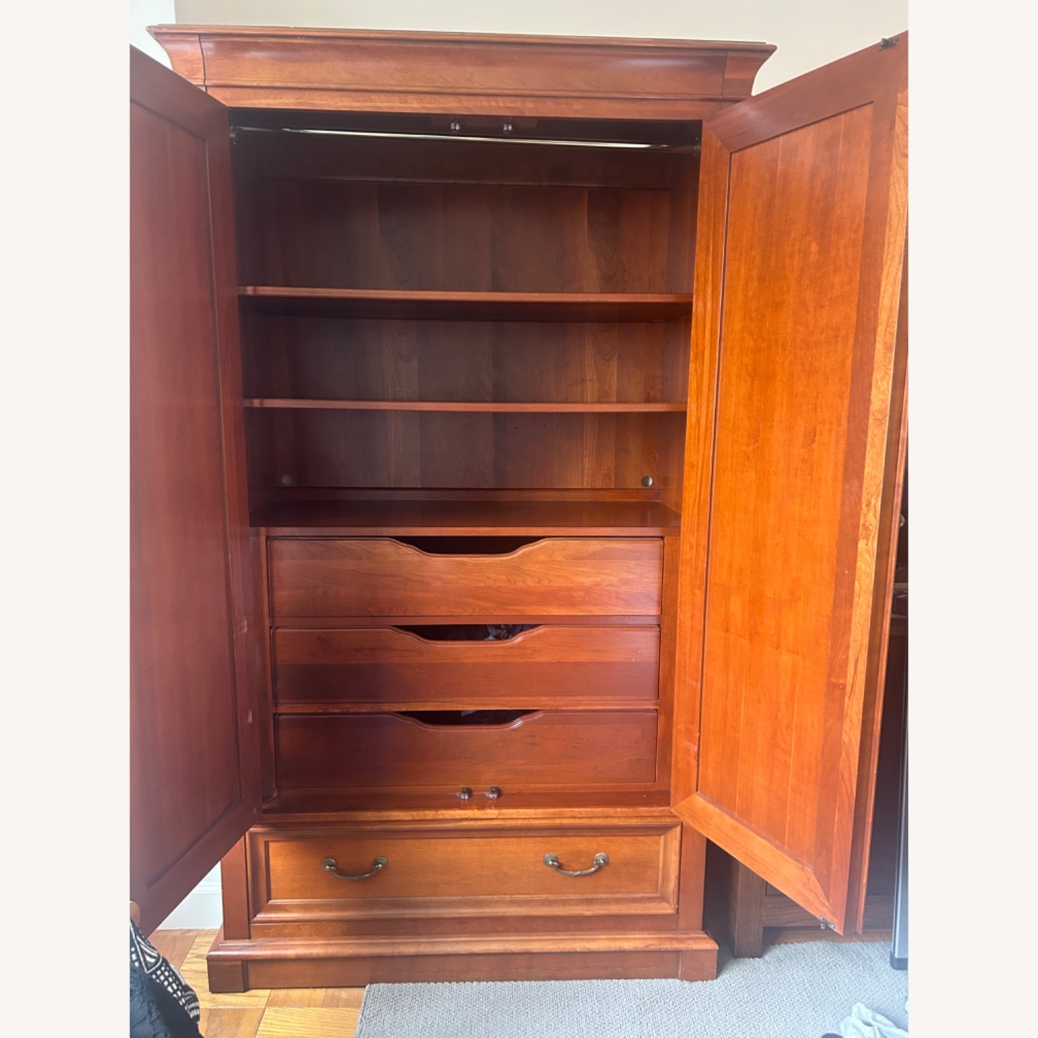 Ethan Allen Light Brown Wood Armoire - image-1