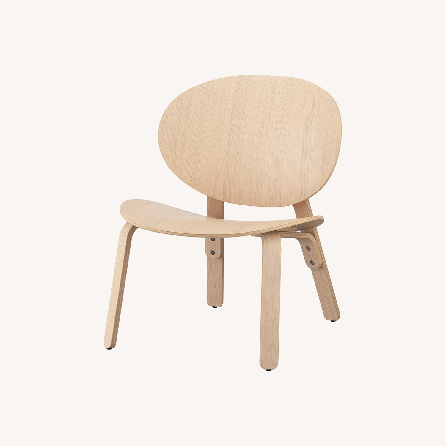 IKEA Fröset White Stained Oak Accent Lounge Chairs - image-0