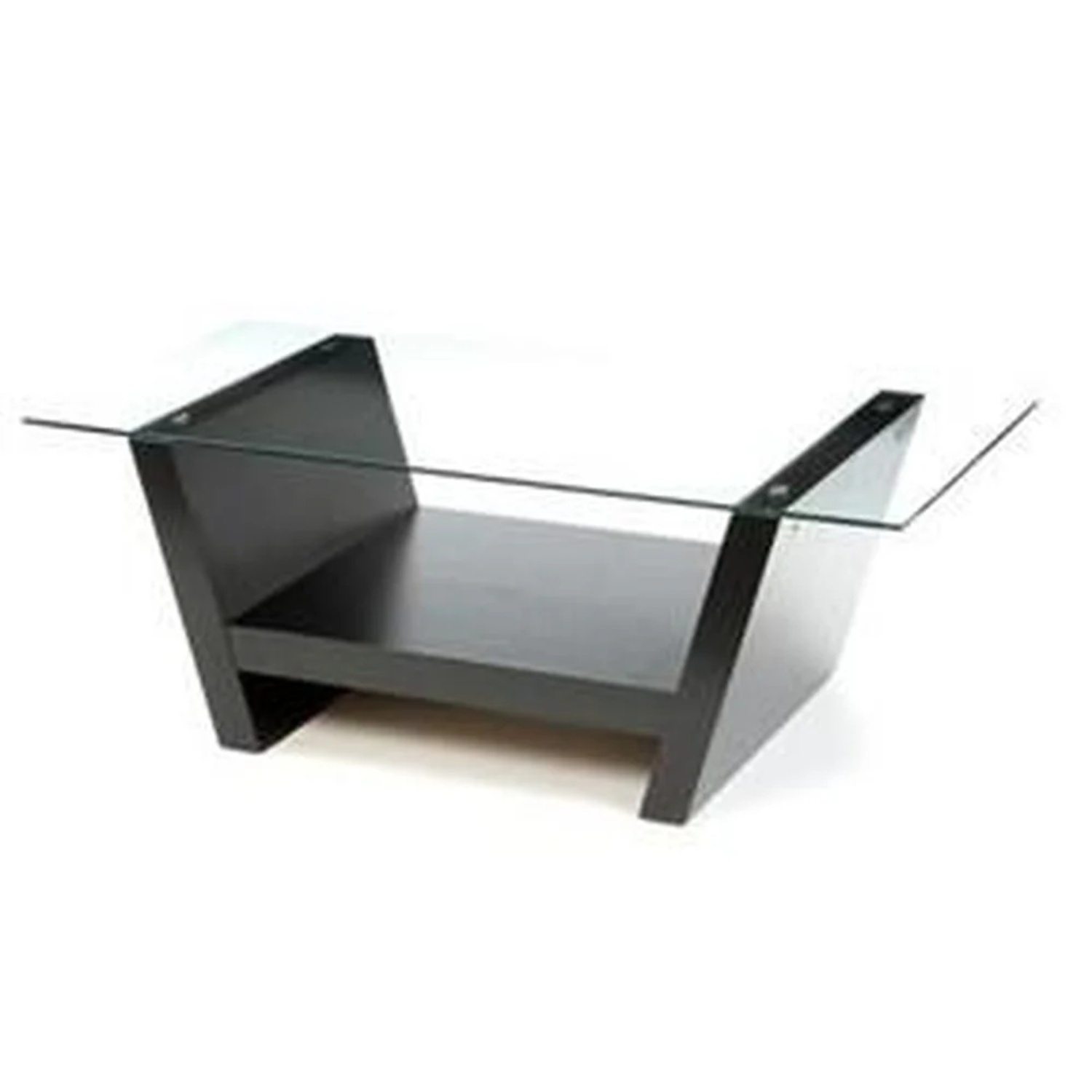 Furniture of America Black Glass Coffee Table - image-0