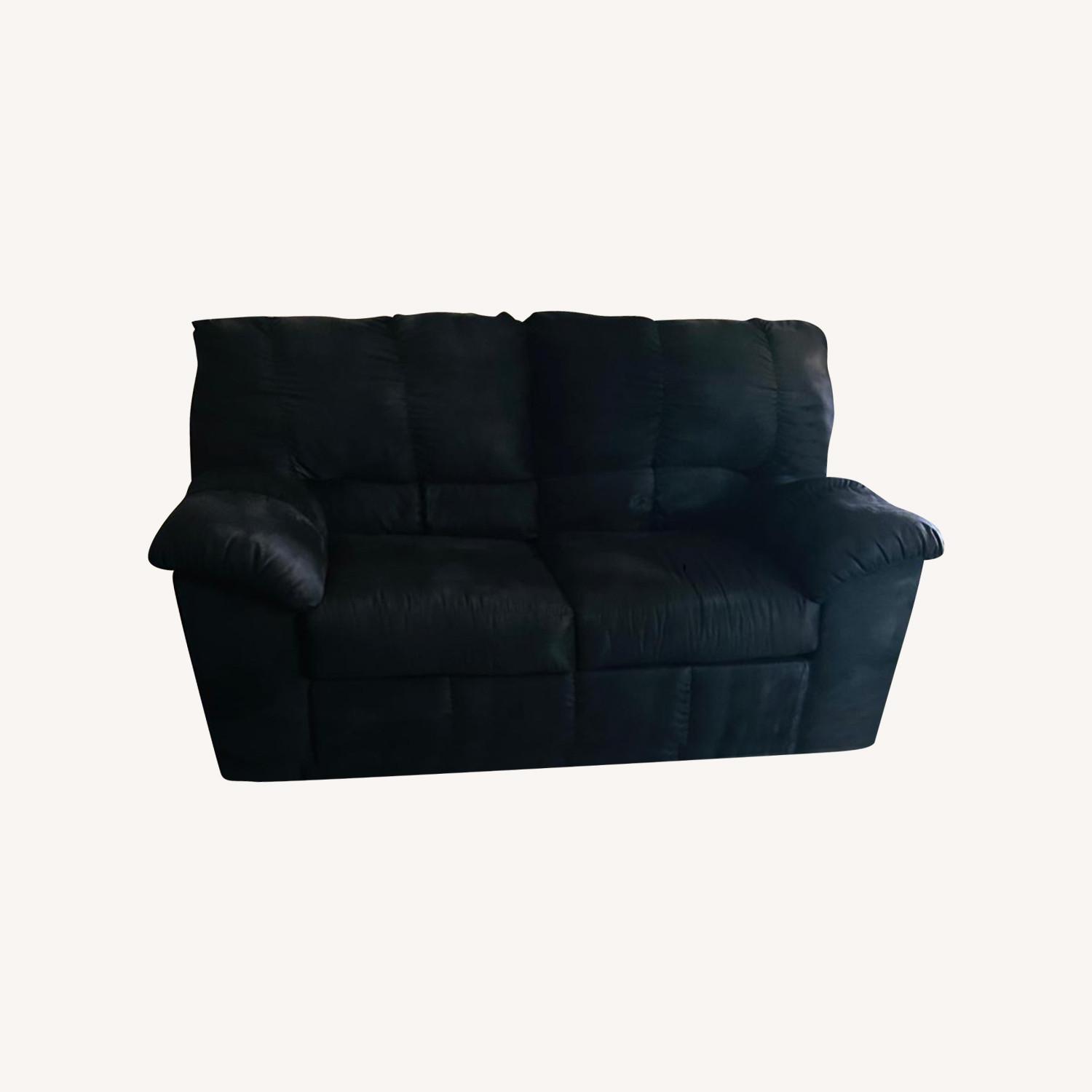 Black Velvet Loveseat - image-0