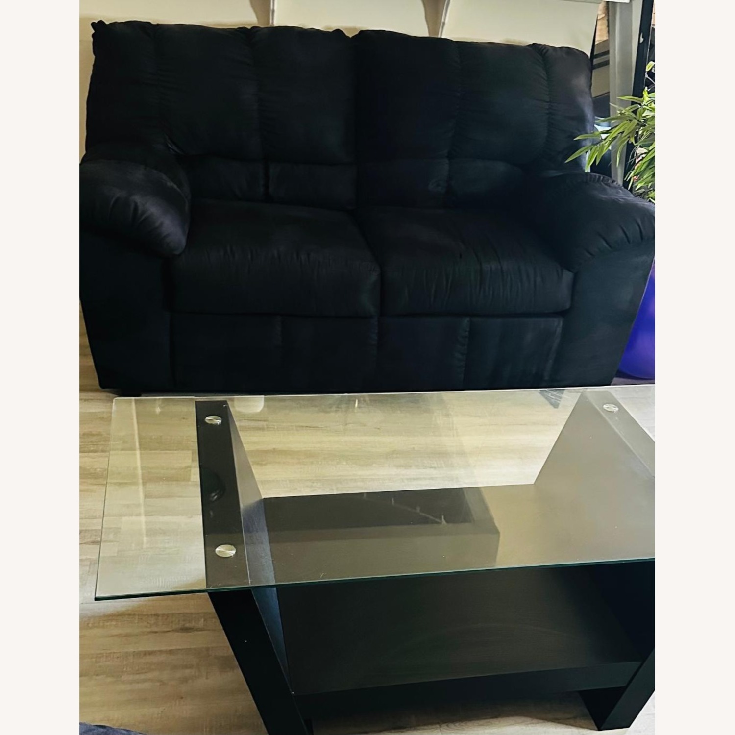 Black Velvet Loveseat - image-3