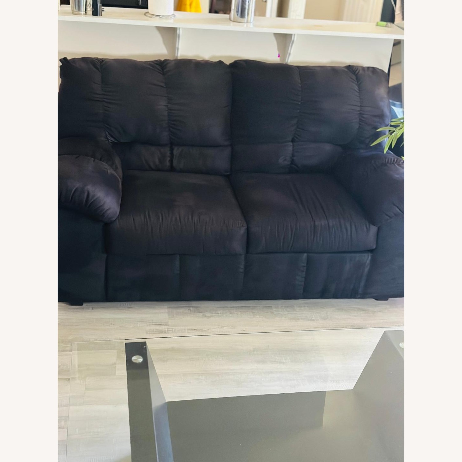 Black Velvet Loveseat - image-1