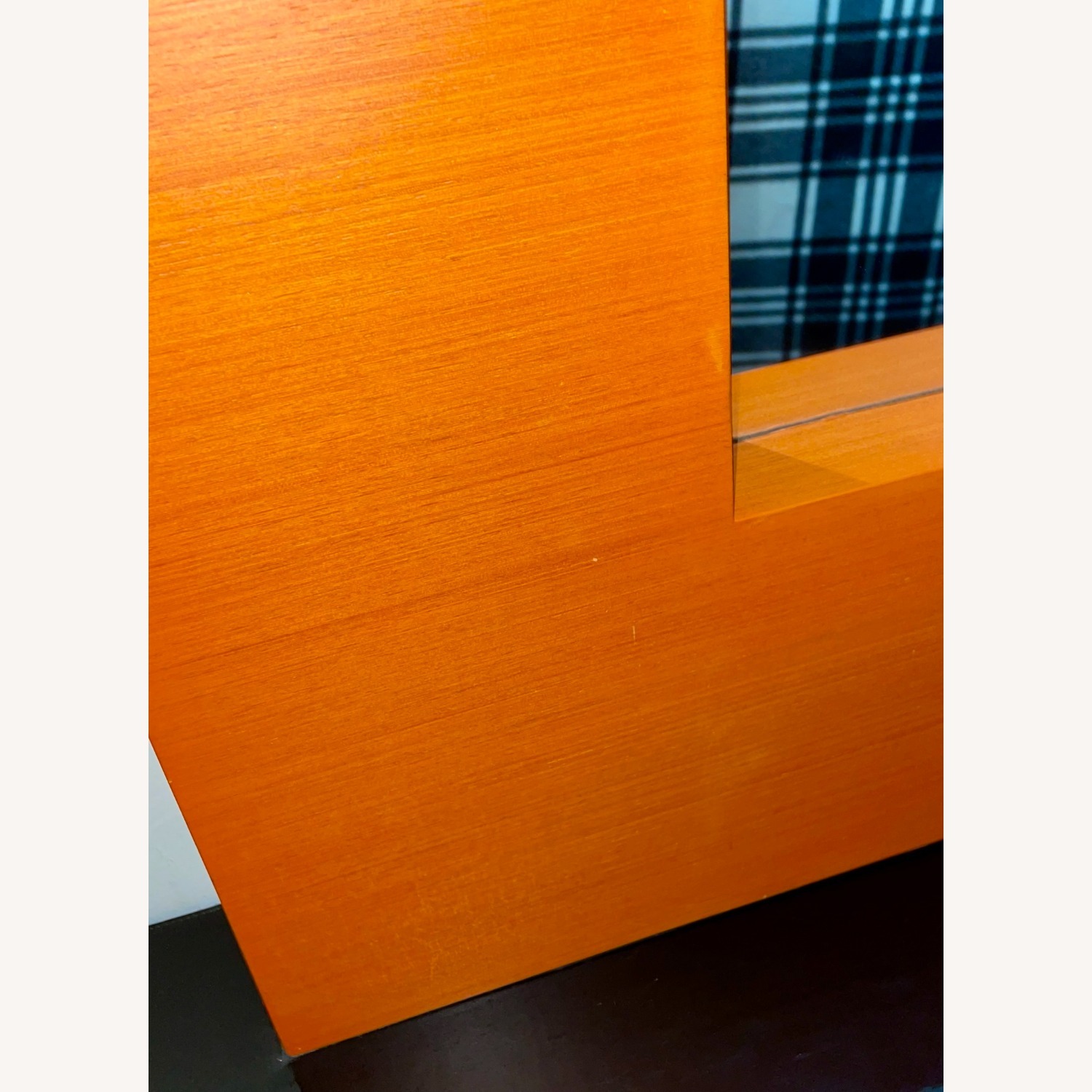 Orange Wood Wall Mirror - image-1