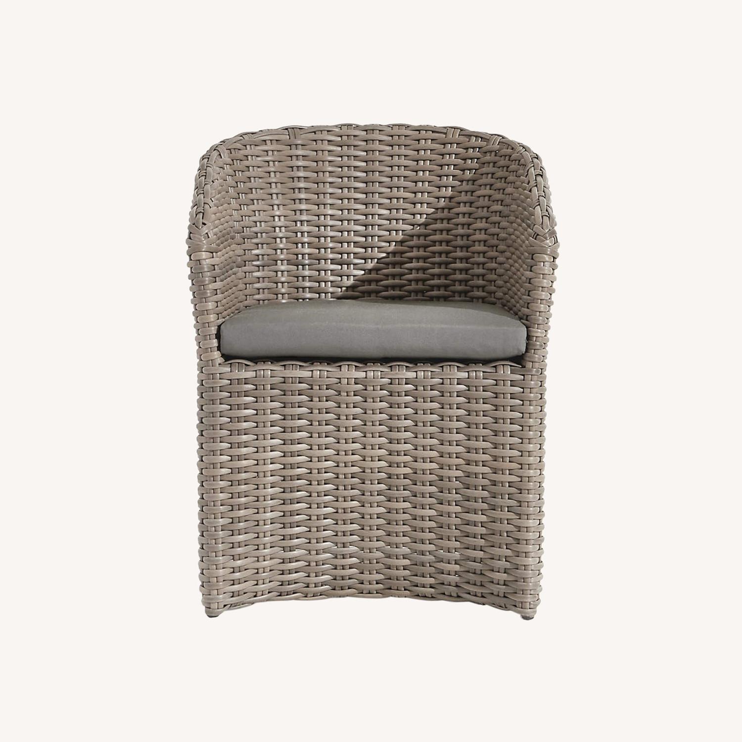 Crate & Barrel Abaco Gray Wicker Armchairs - image-0