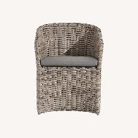 Crate & Barrel Abaco Gray Wicker Armchairs