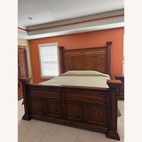 Dark Brown Wood King Bed
