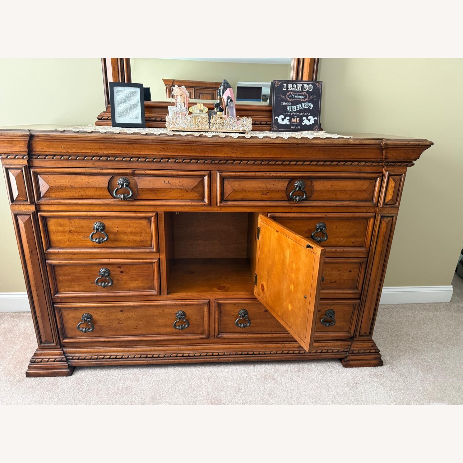 Wood Dresser with Mirror - image-3