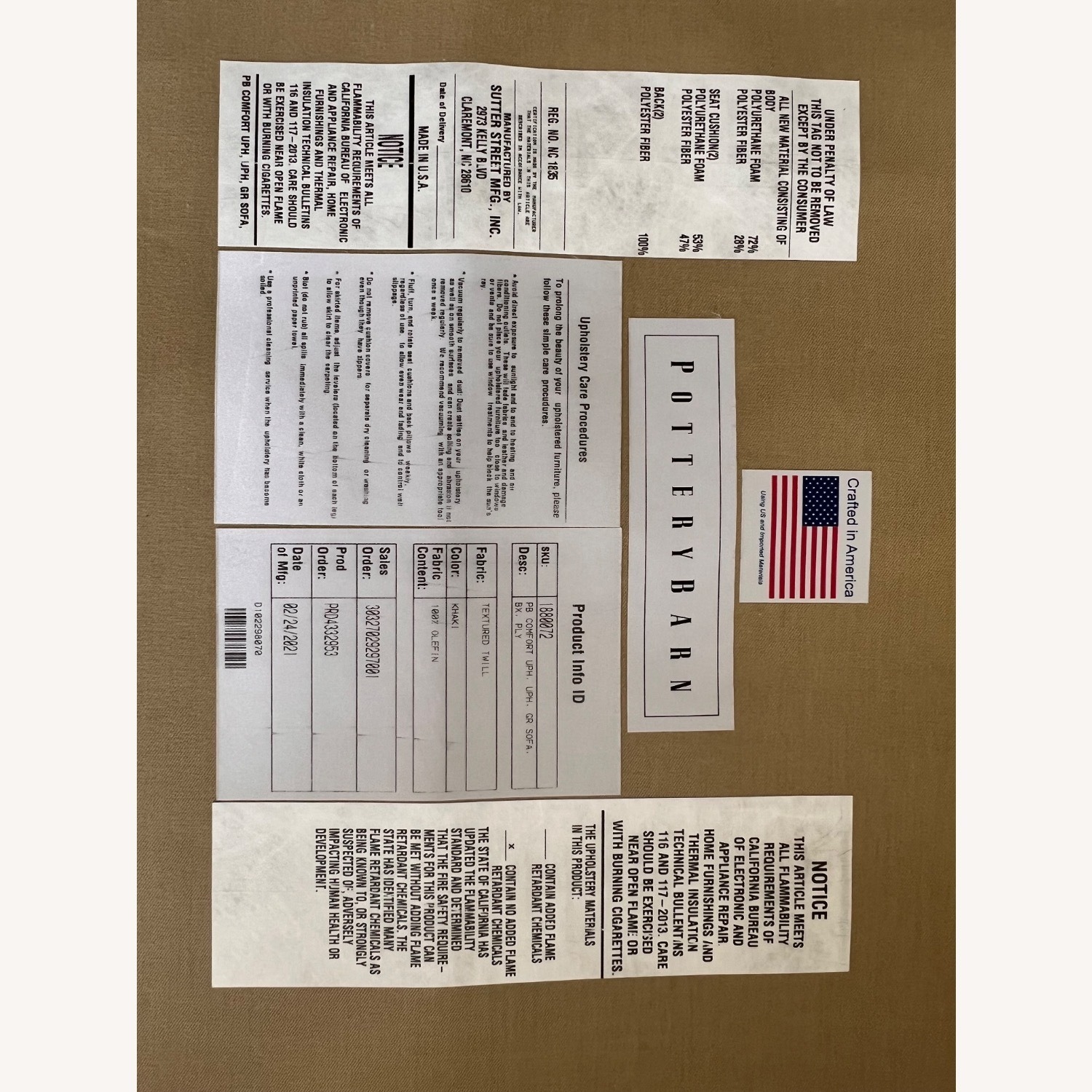 Pottery Barn Natural Fabric 2 Seater Sofa - image-1