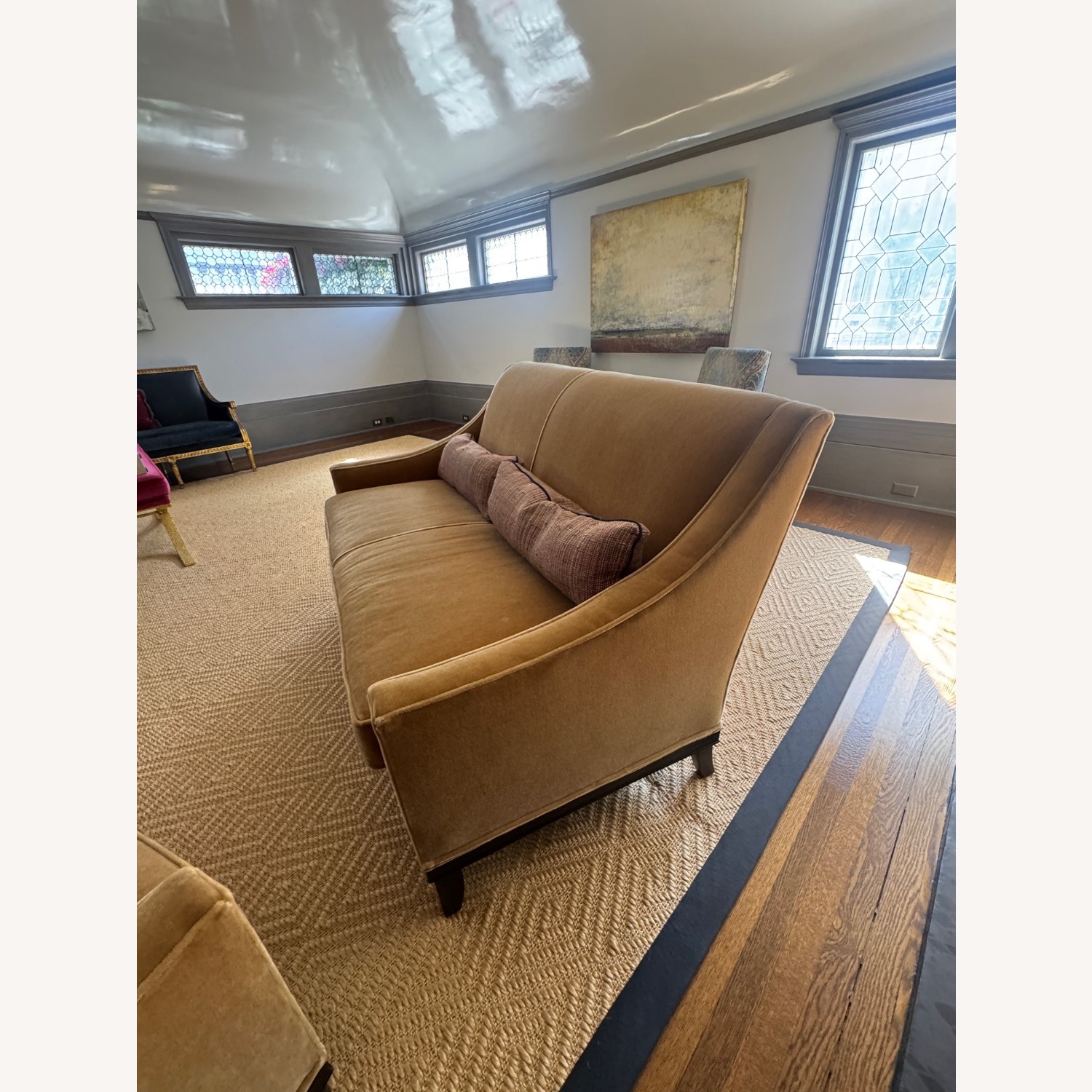 Kravet Natural Velvet Loveseat - image-4