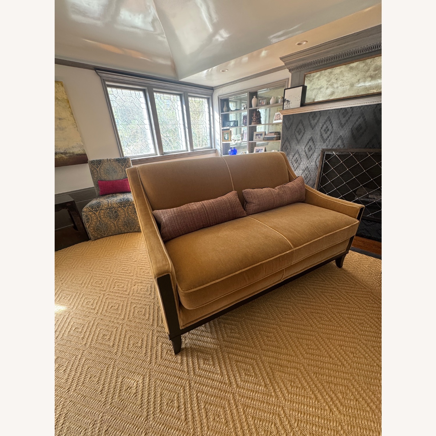 Kravet Natural Velvet Loveseat - image-5