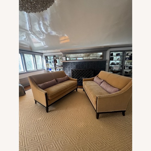 Used Kravet Natural Velvet Loveseat for sale on AptDeco