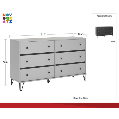 Used Novogratz Owen Black Wood Dresser for sale on AptDeco