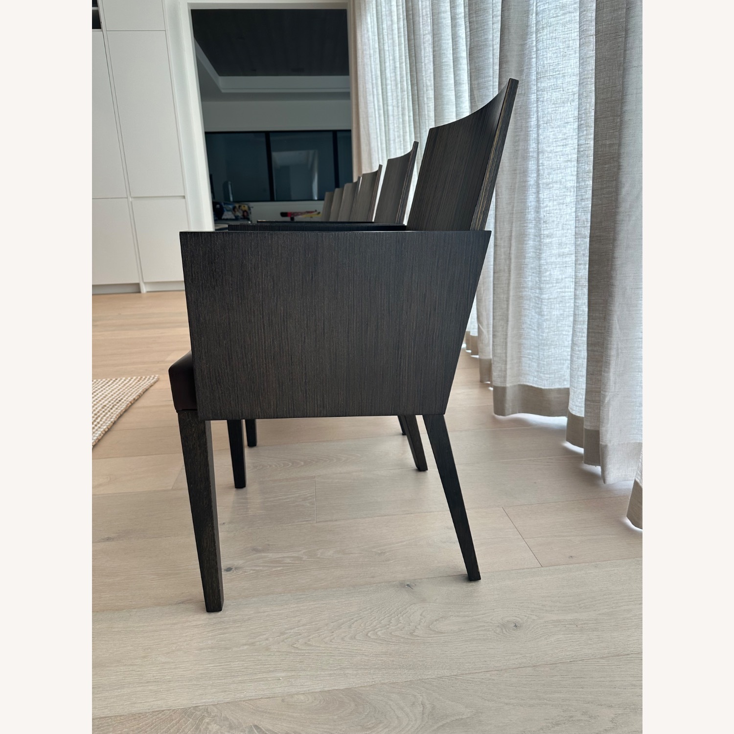 Roche Bobois Brown Wood & Leather Dining Chairs - image-3