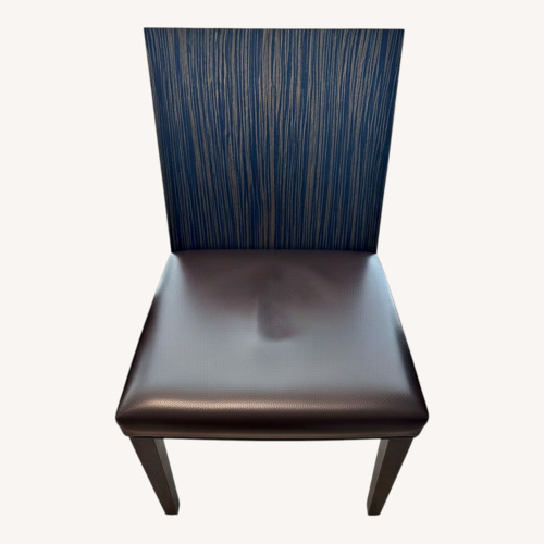 Used Roche Bobois Brown Wood & Leather Dining Chairs for sale on AptDeco