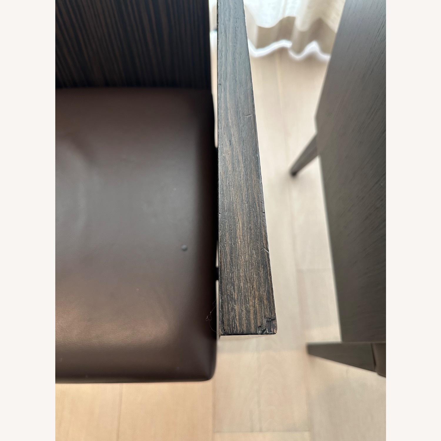 Roche Bobois Brown Wood & Leather Dining Chairs - image-4