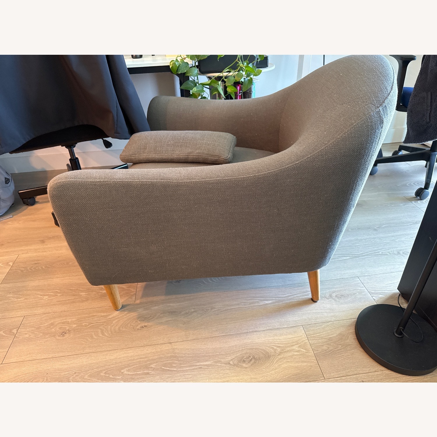 Crate & Barrel Pennie Arm Chair- Gray - image-7