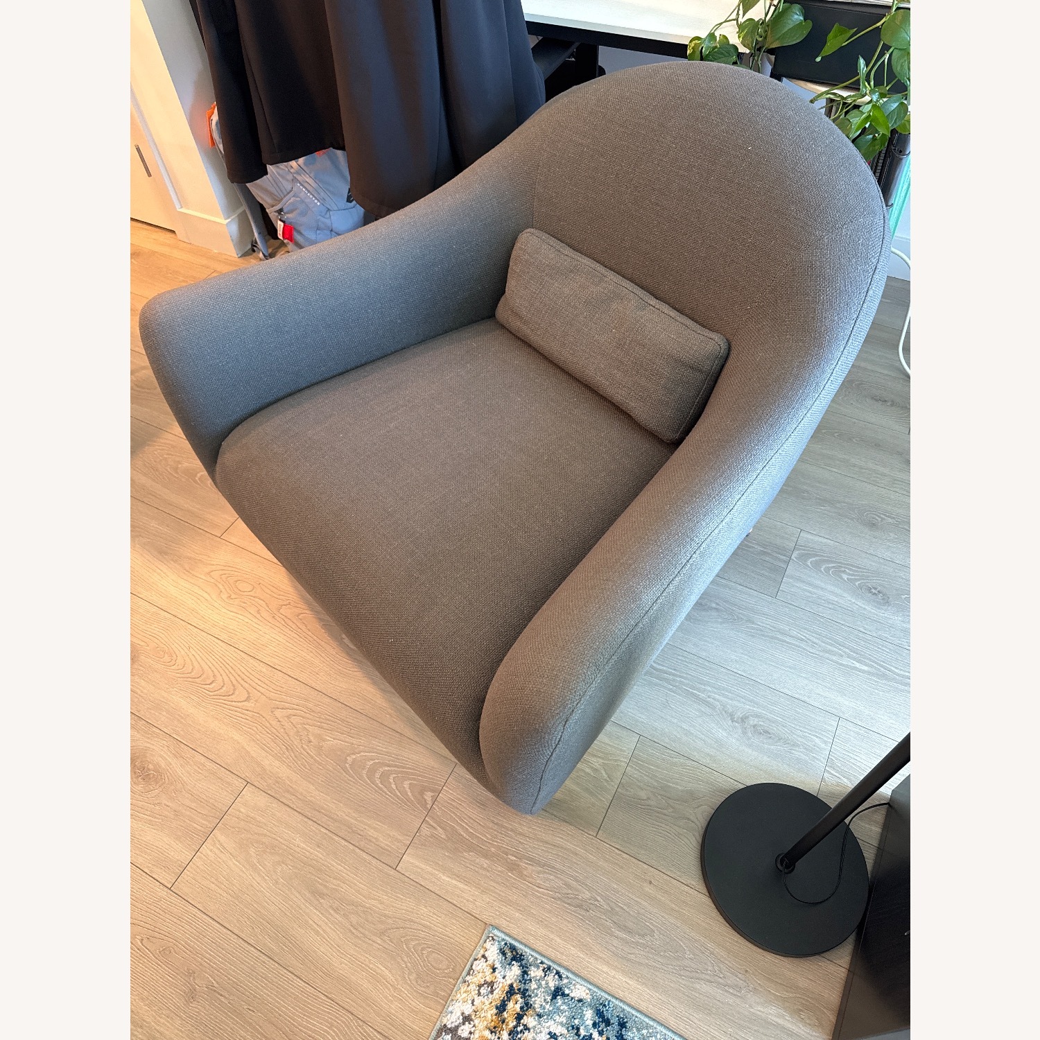 Crate & Barrel Pennie Arm Chair- Gray - image-2