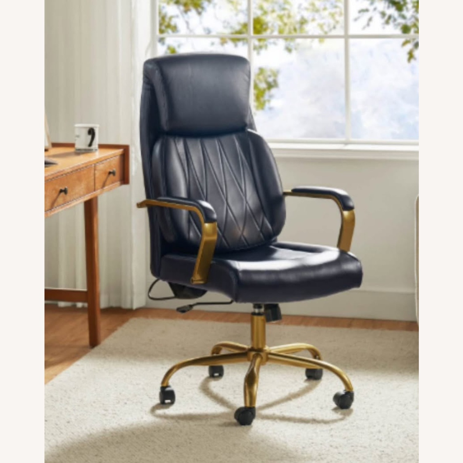 Wayfair Blue Leather Office Chair - image-2