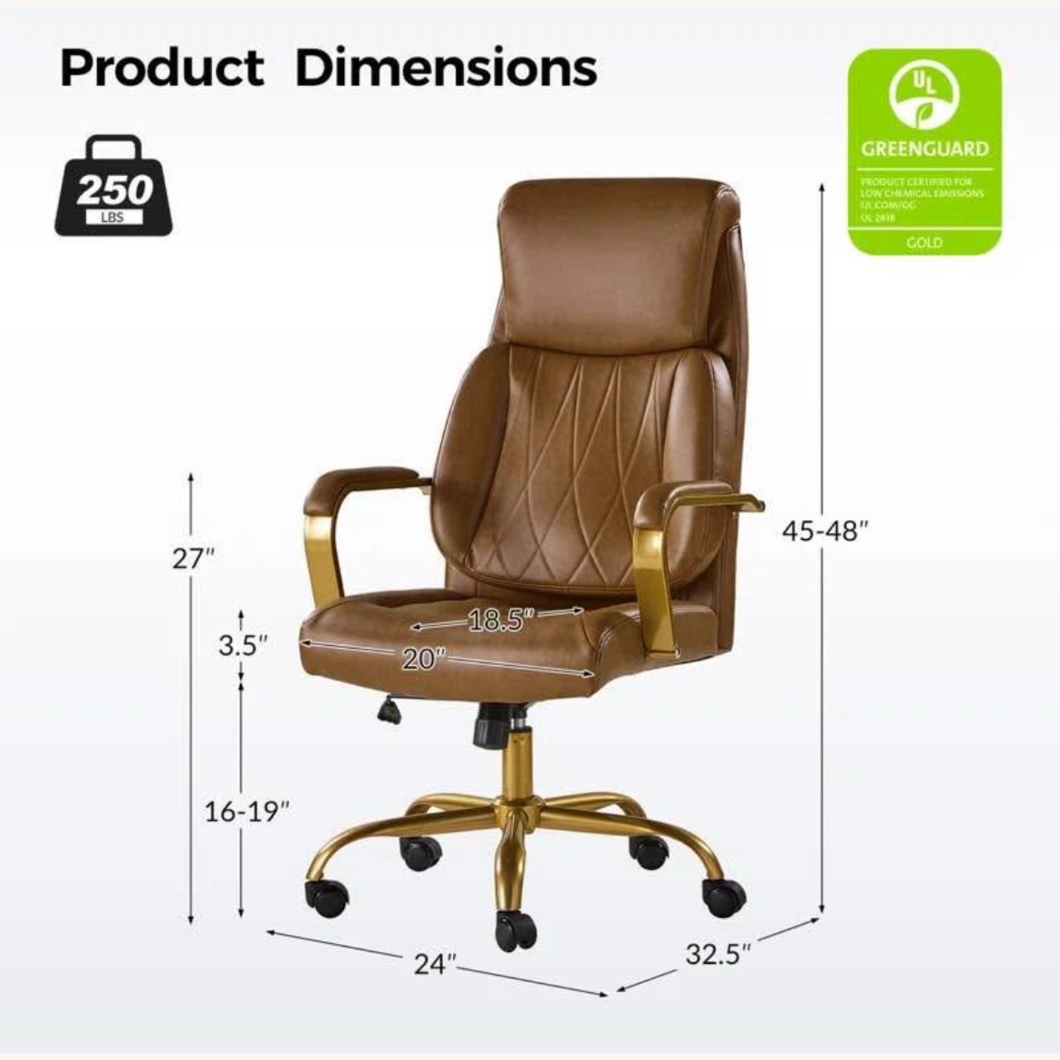 Wayfair Blue Leather Office Chair - image-1