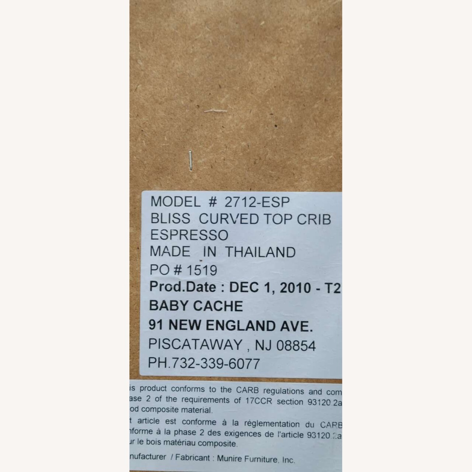 Quality Bliss Curved Top Wood Crib - image-5