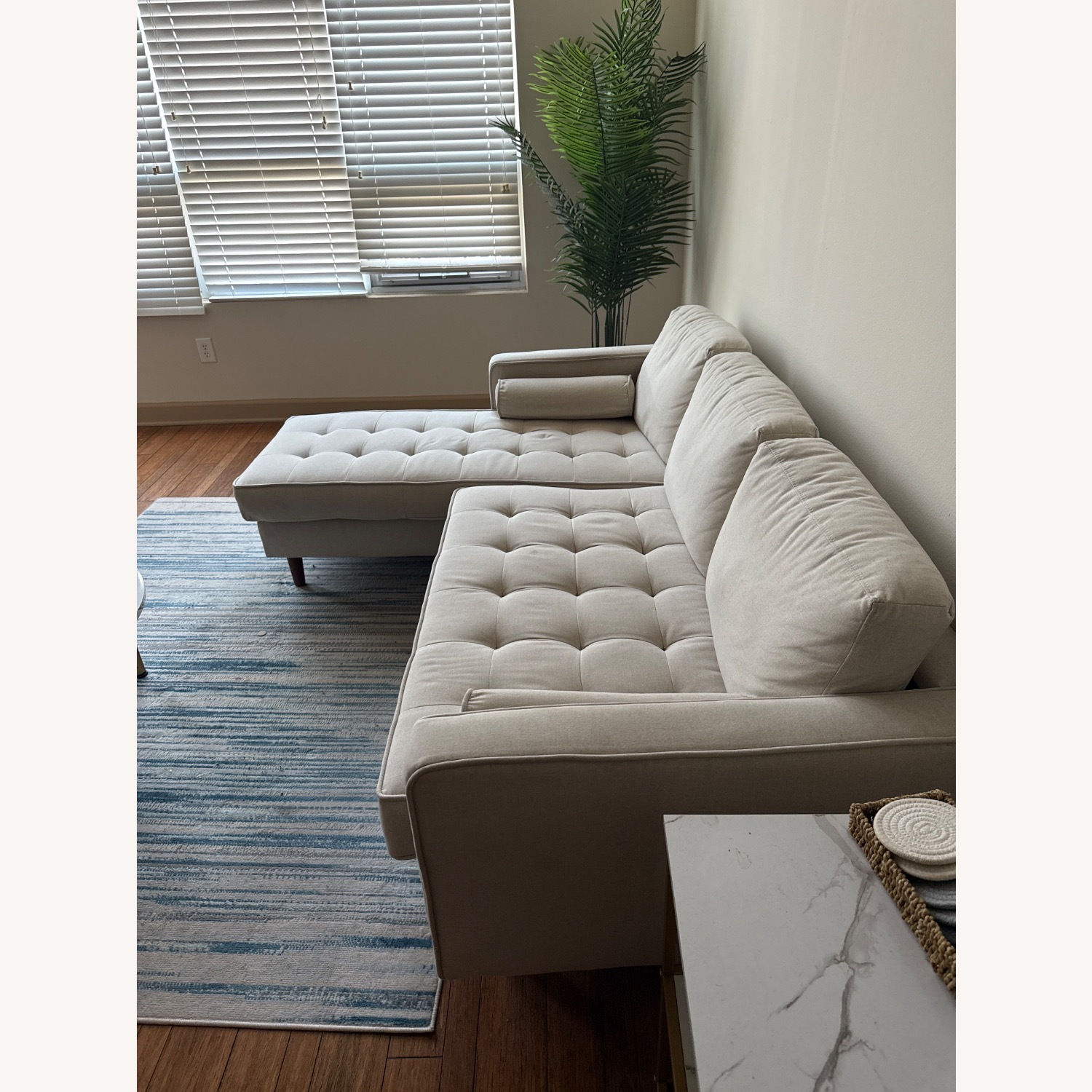 AllModern Natural Fabric 2 Piece Sectional - image-3