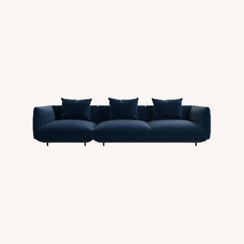Used BoConcept Salamanca Blue Velvet 3+ Seater Sofa for sale on AptDeco
