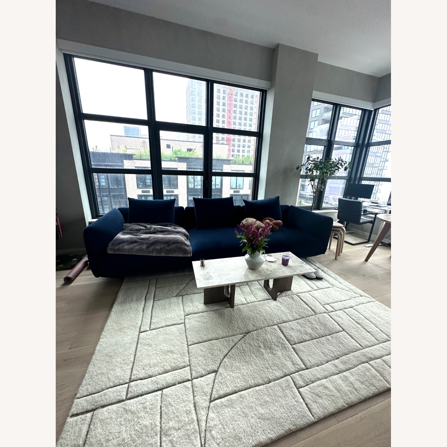 BoConcept Salamanca Blue Velvet 3+ Seater Sofa - image-1