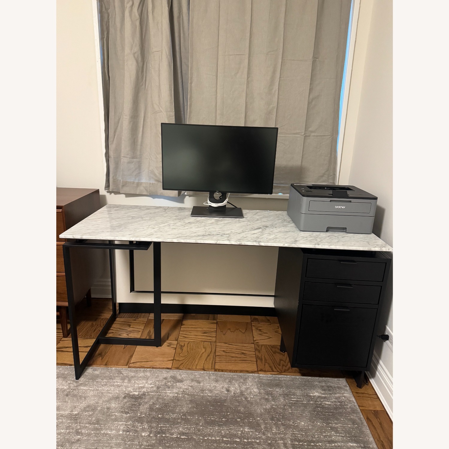 CB2 Black Marble Desk - image-6