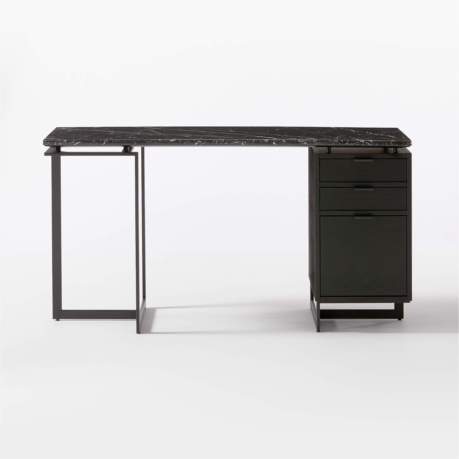 CB2 Black Marble Desk - image-4