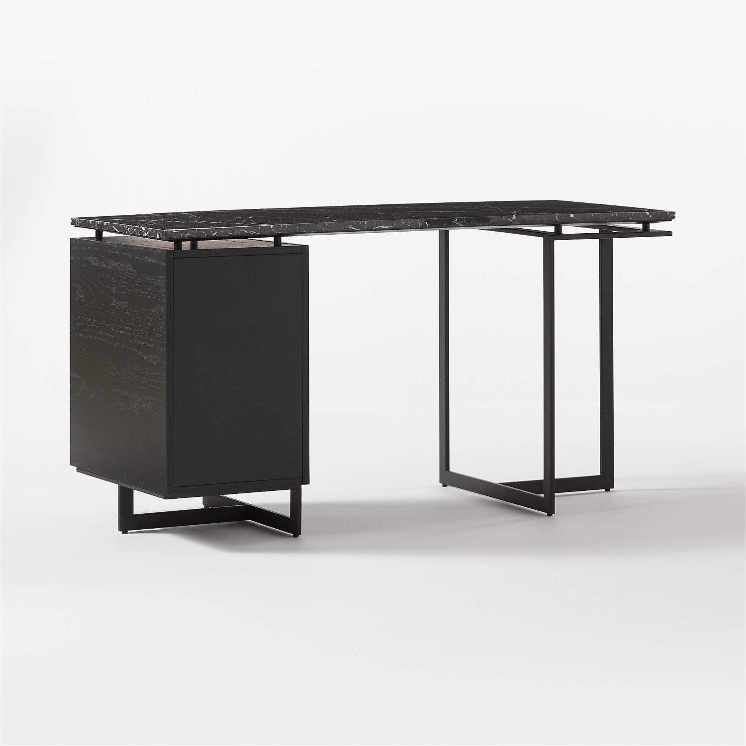 CB2 Black Marble Desk - image-5