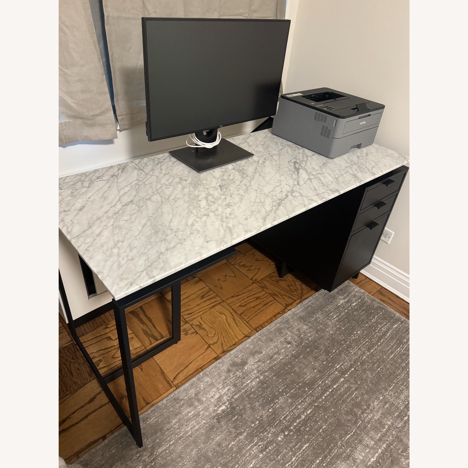 CB2 Black Marble Desk - image-8