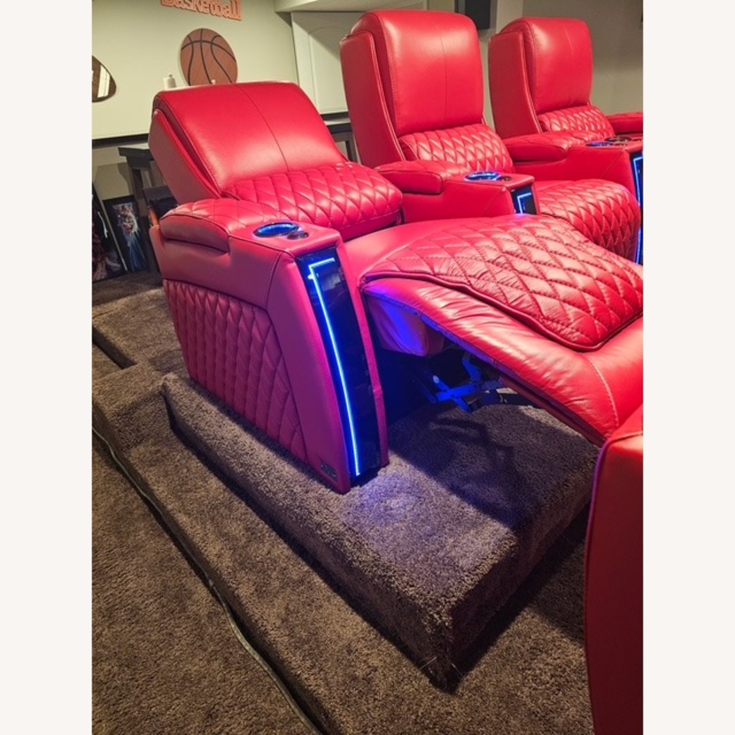 SeatCraft Apex Red Leather 3+ Piece Sectional - image-3