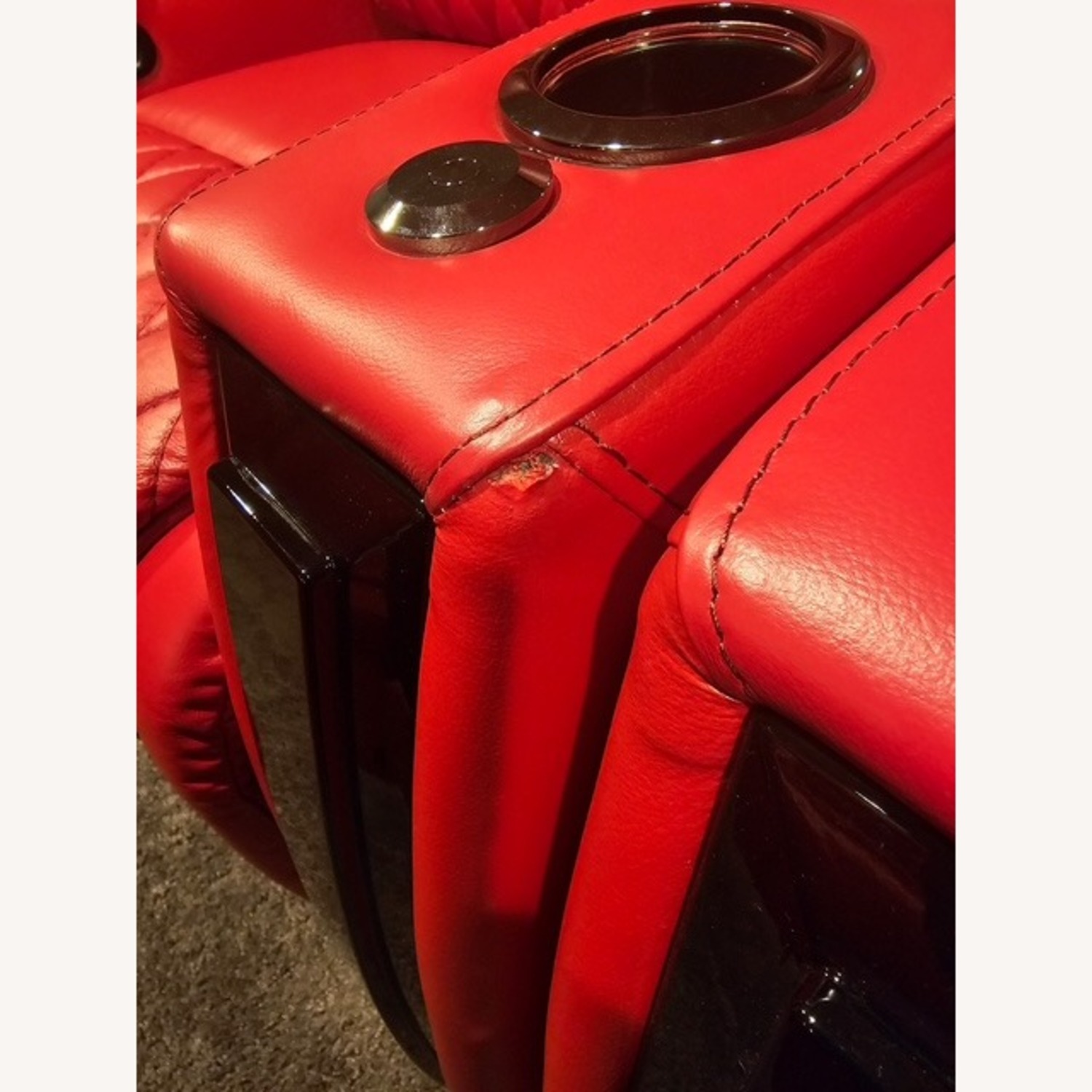 SeatCraft Apex Red Leather 3+ Piece Sectional - image-4