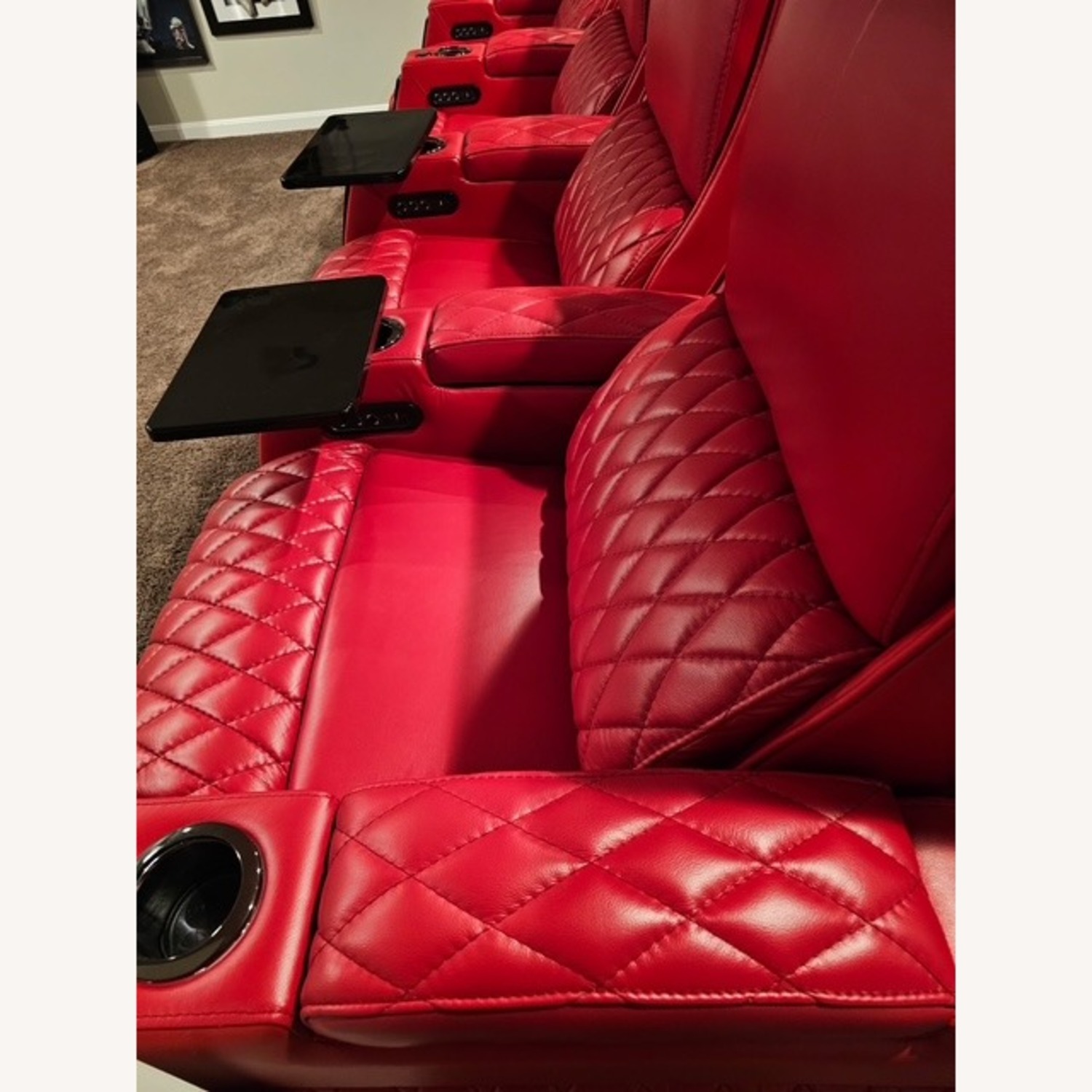 SeatCraft Apex Red Leather 3+ Piece Sectional - image-5