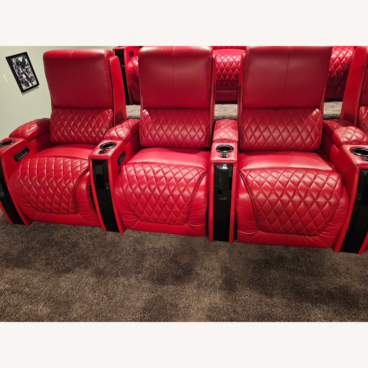 SeatCraft Apex Red Leather 3+ Piece Sectional - image-1