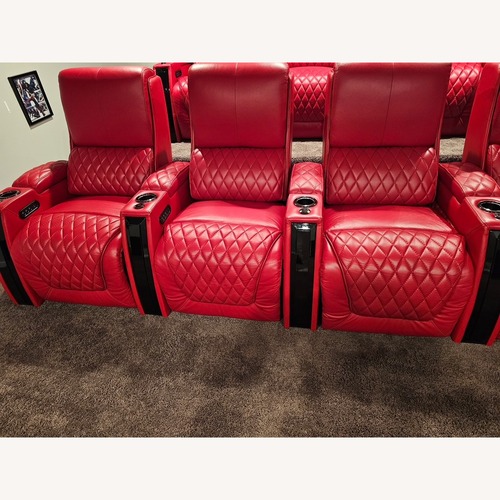 Used SeatCraft Apex Red Leather 3+ Piece Sectional for sale on AptDeco