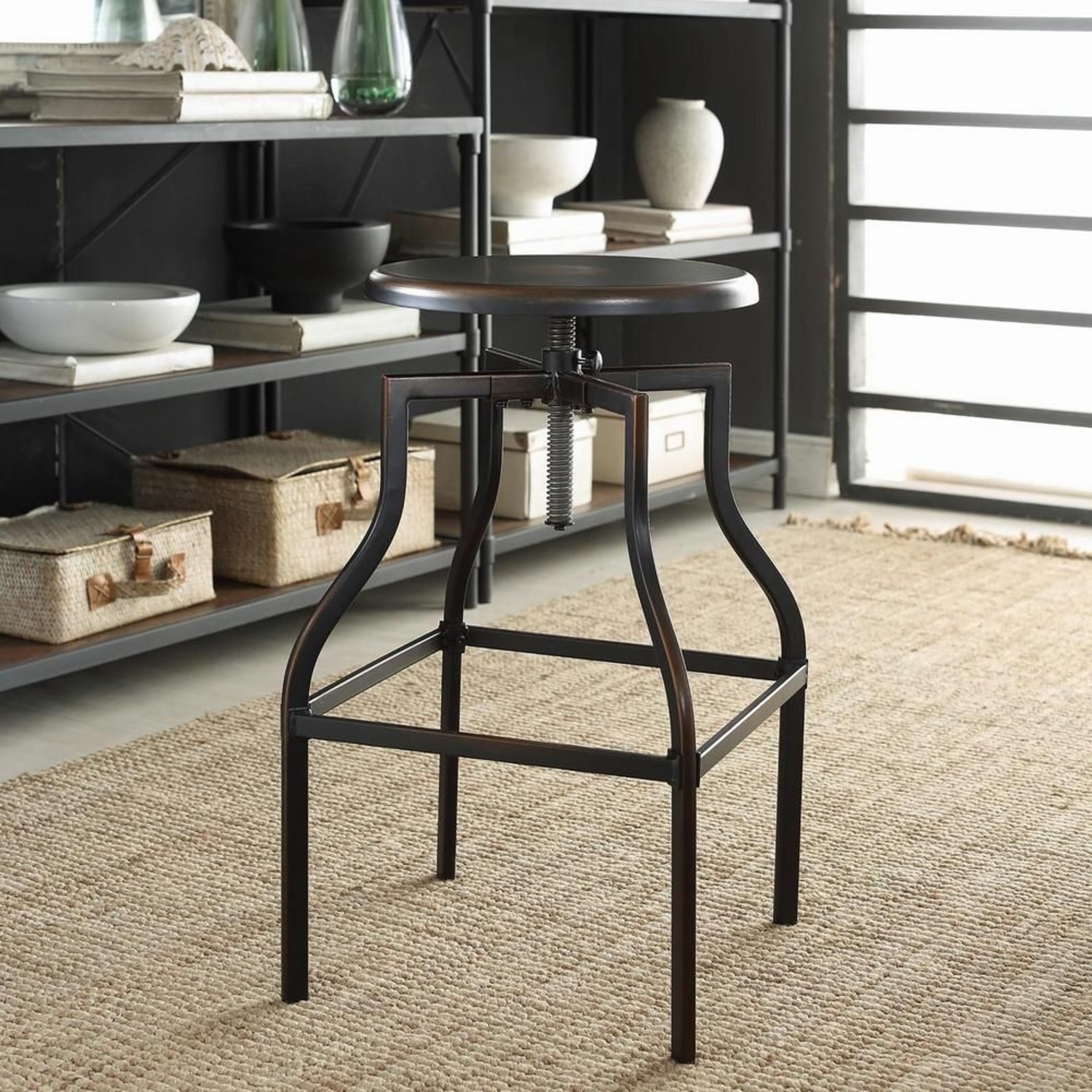 Home Depot Black Metal Stools - image-0