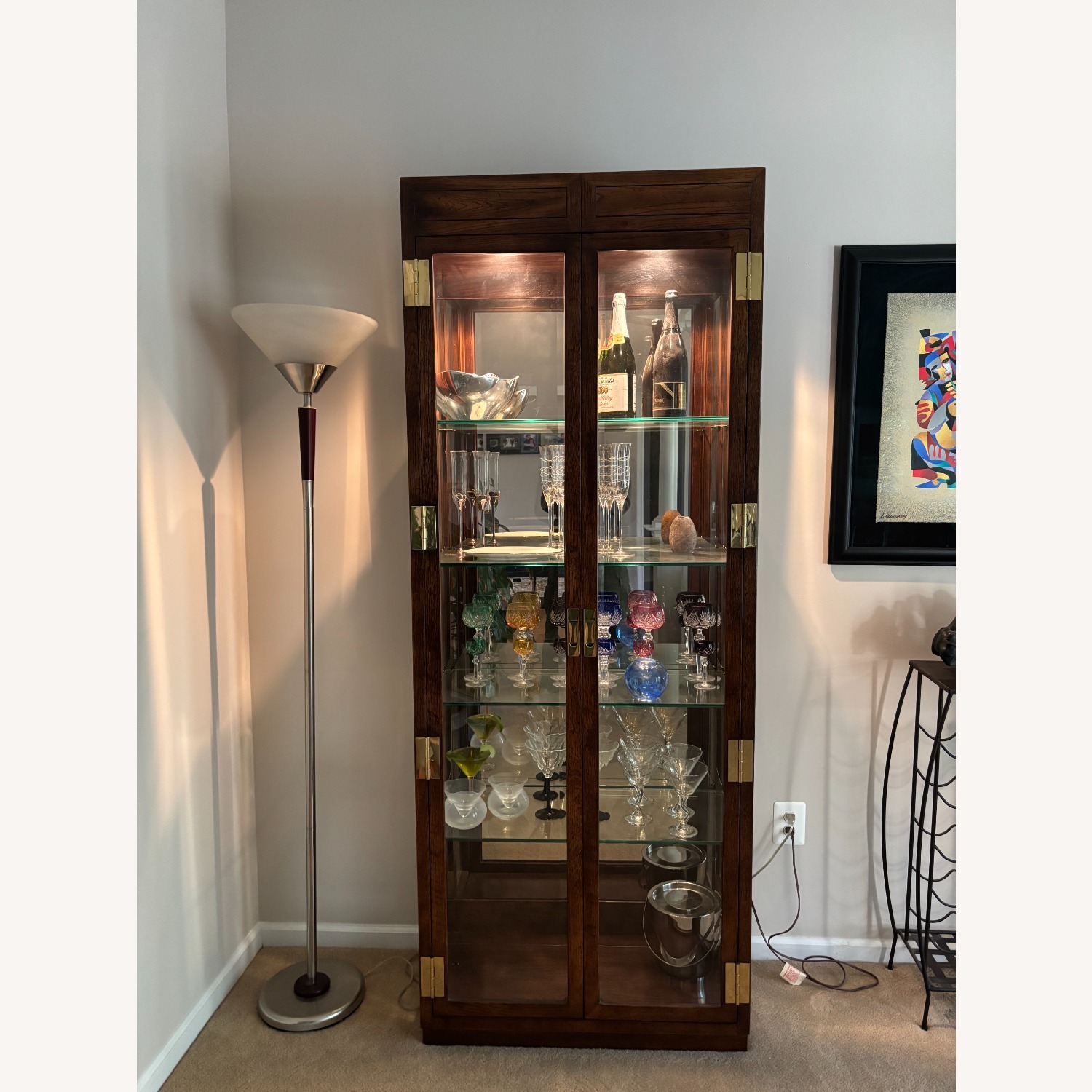 Henredon Scene One Dark Brown Wood Wall Unit - image-3