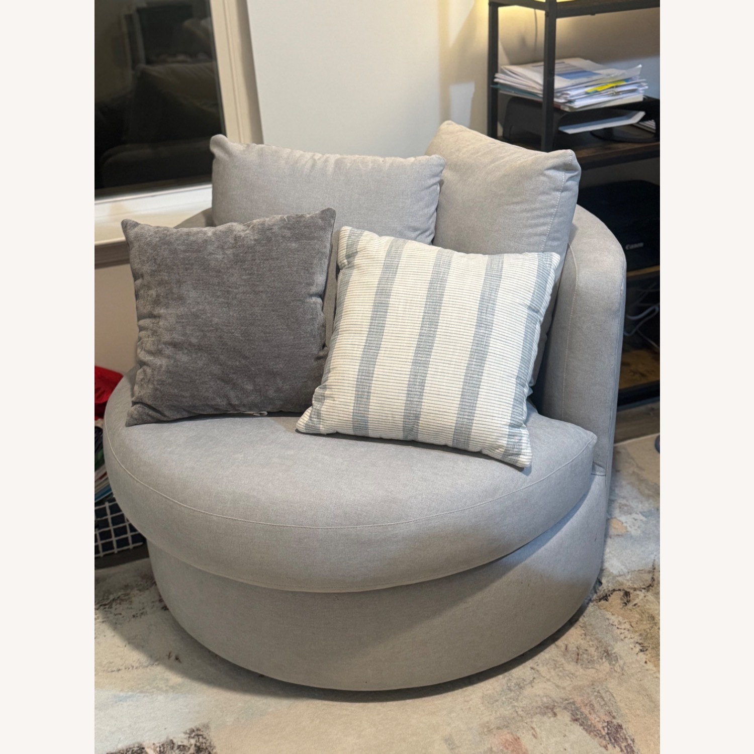 Pottery Barn Light Gray Fabric Accent Chair - image-4