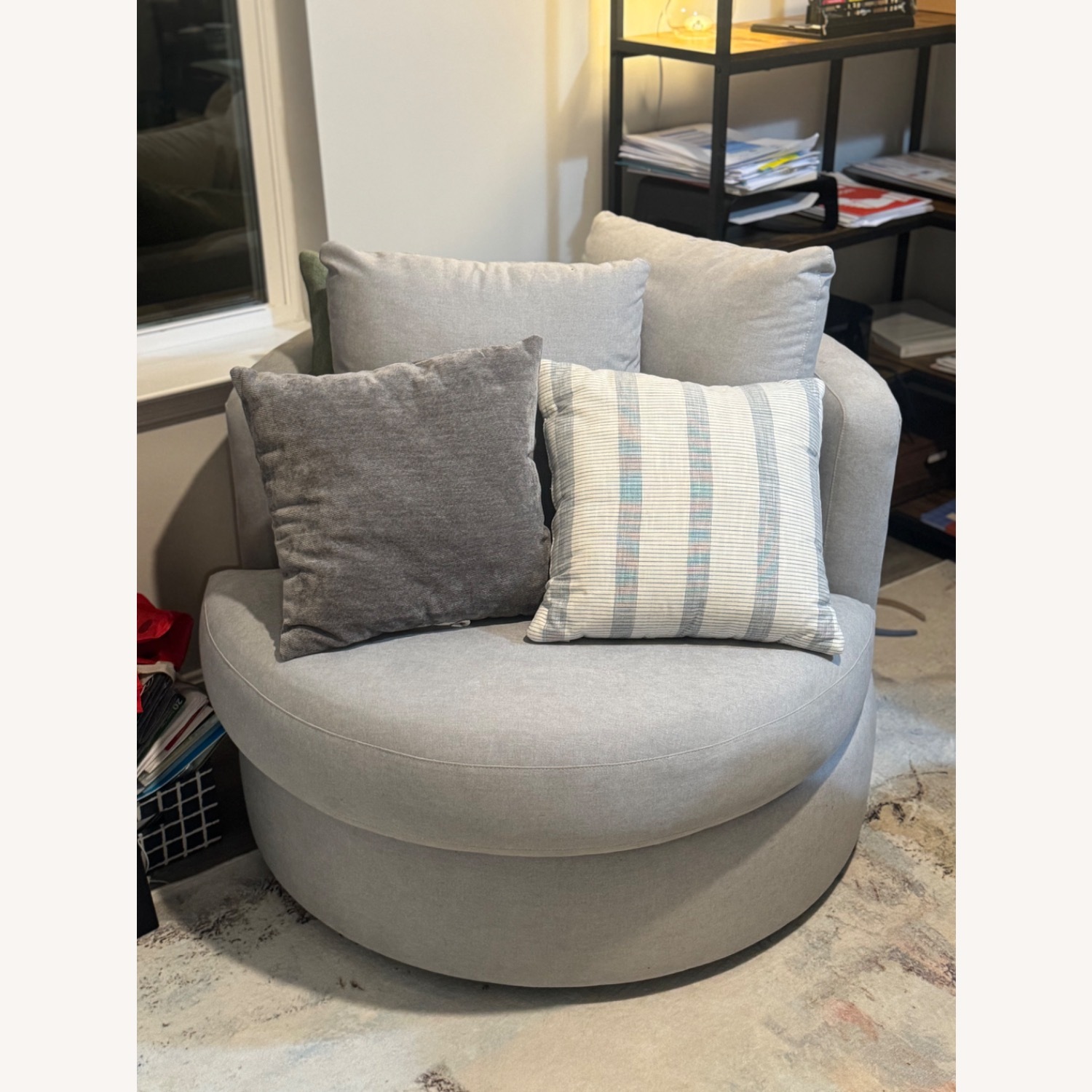 Pottery Barn Light Gray Fabric Accent Chair - image-3