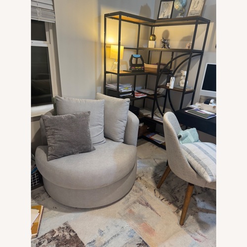 Used Pottery Barn Light Gray Fabric Accent Chair for sale on AptDeco