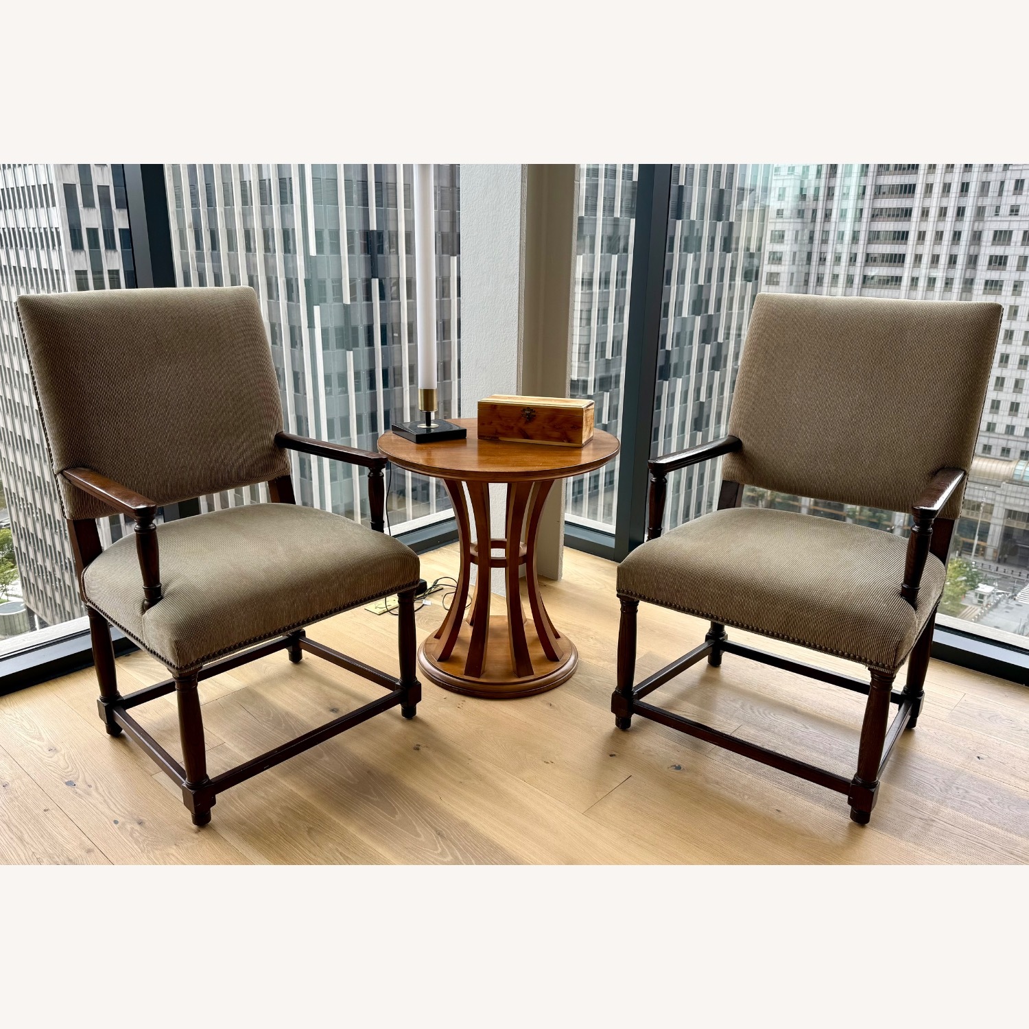 Restoration Hardware  Empire Parsons Light Brown Accent Chairs - image-1