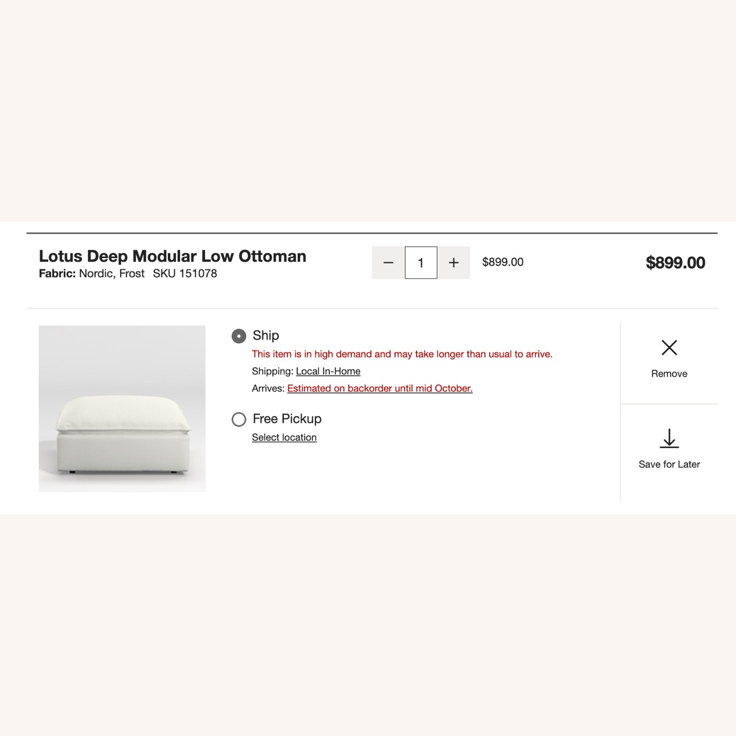 Crate & Barrel Lotus Deep Modular Sectional Sofa - image-5